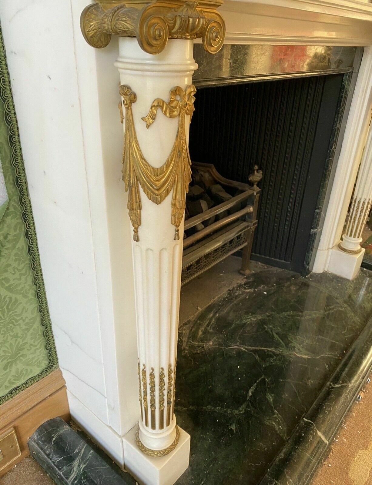 Carved Marble Empire & Ormolu Fireplace Reclaimed Period Antique Hearth Surround photo Home Fixtures