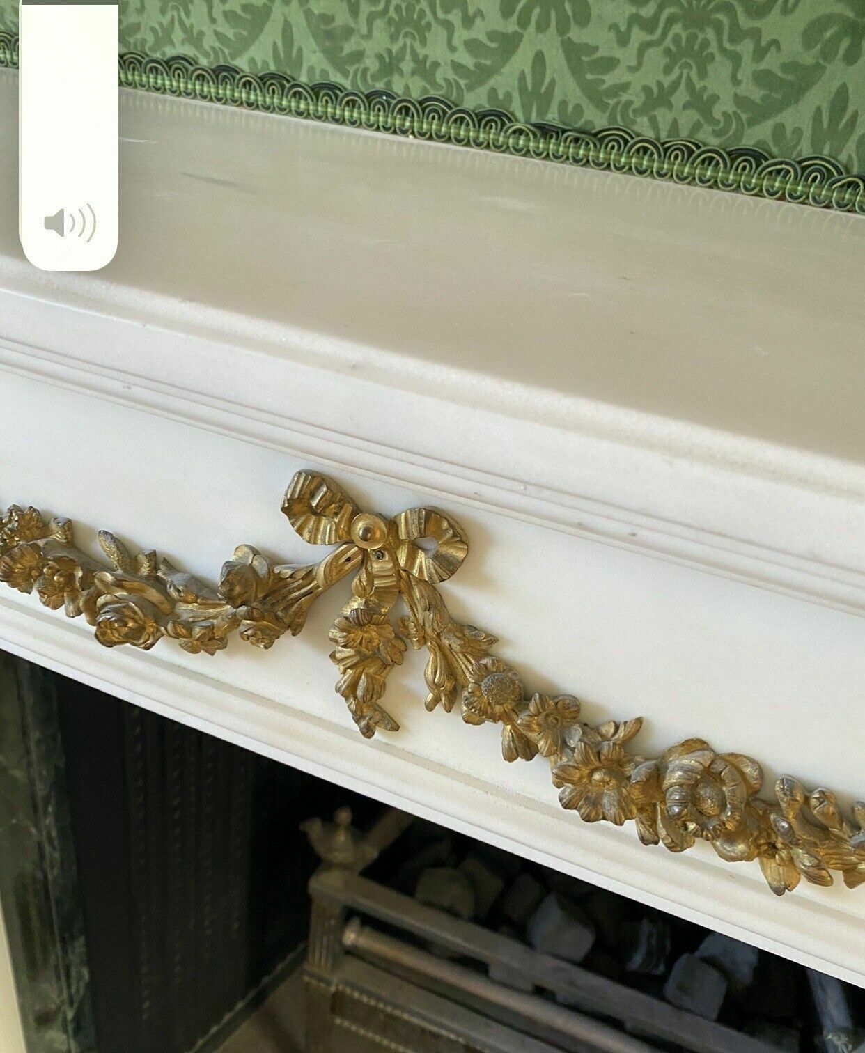 Carved Marble Empire & Ormolu Fireplace Reclaimed Period Antique Hearth Surround photo vinterior