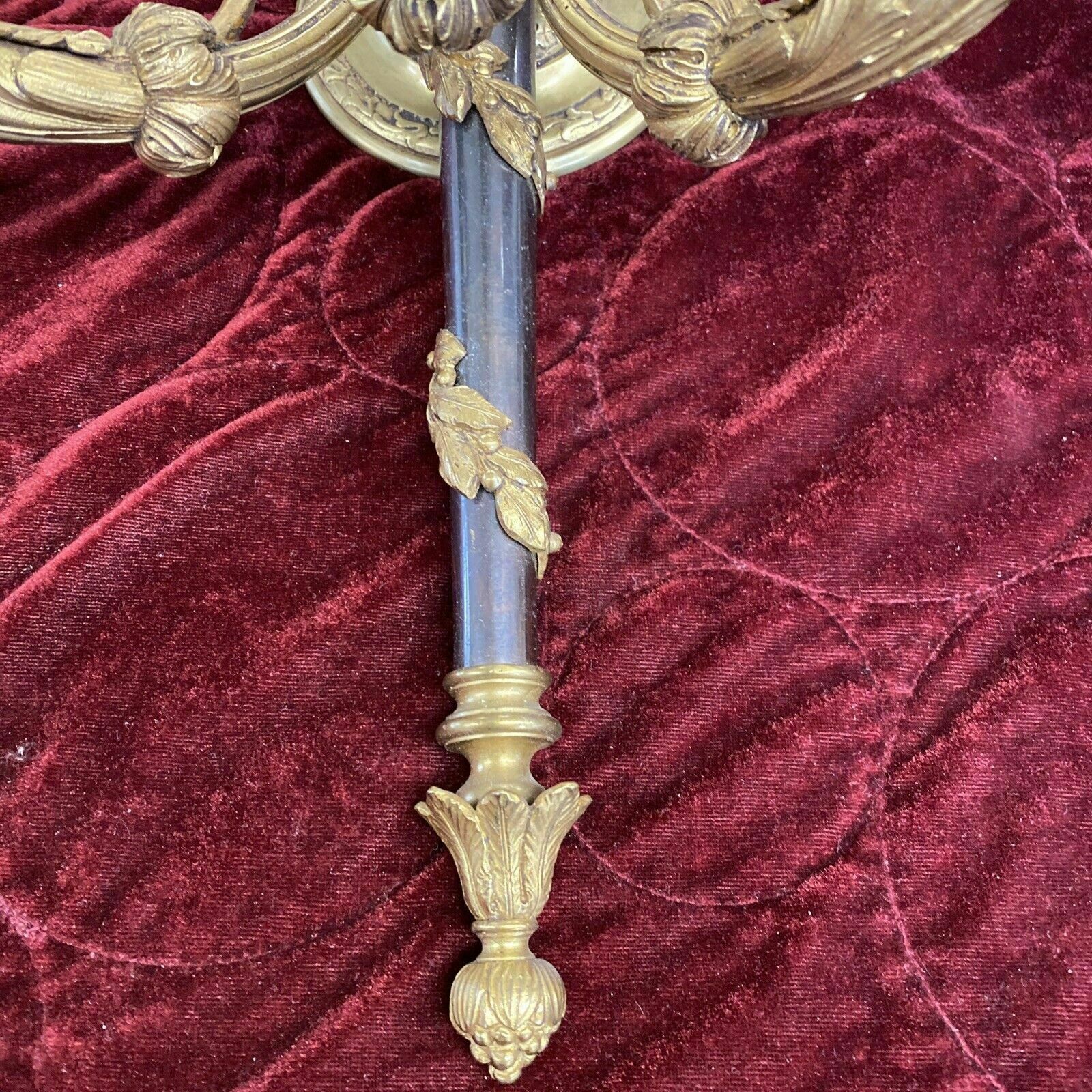 Set 2 Pair Antique Gilt Bronze Wall Sconces Lights Louis XV 19th Century Brass photo buy
