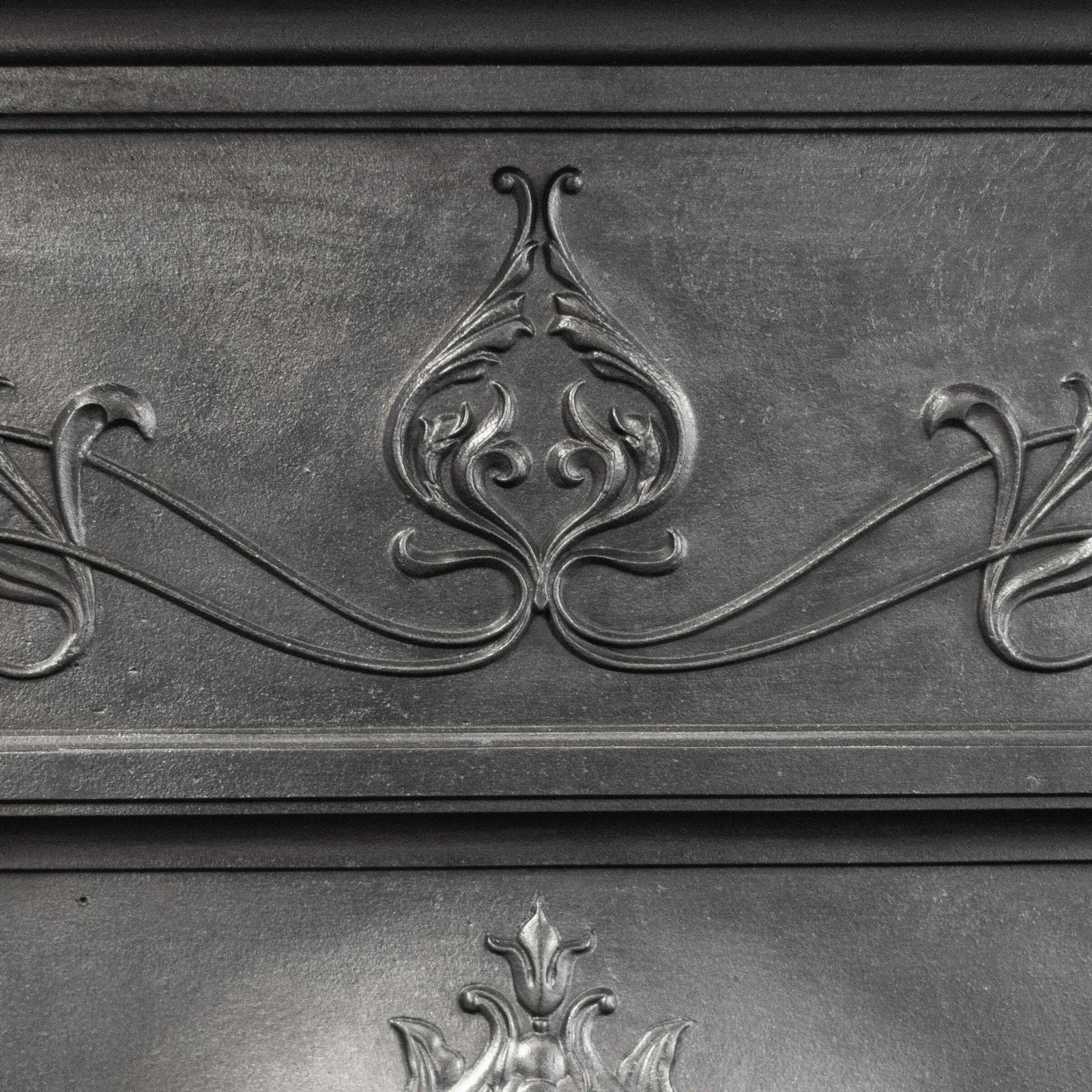 Antique Art Nouveau Cast Iron Combination Fireplace photo furniture