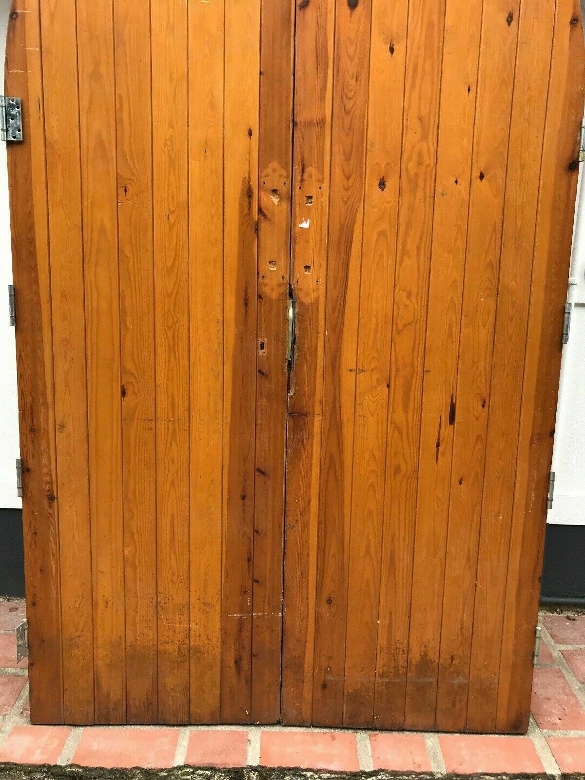 photo furniture Large Tudor Church Door Set Antique Period Reclaimed Old Arched Nordic Pine Wood