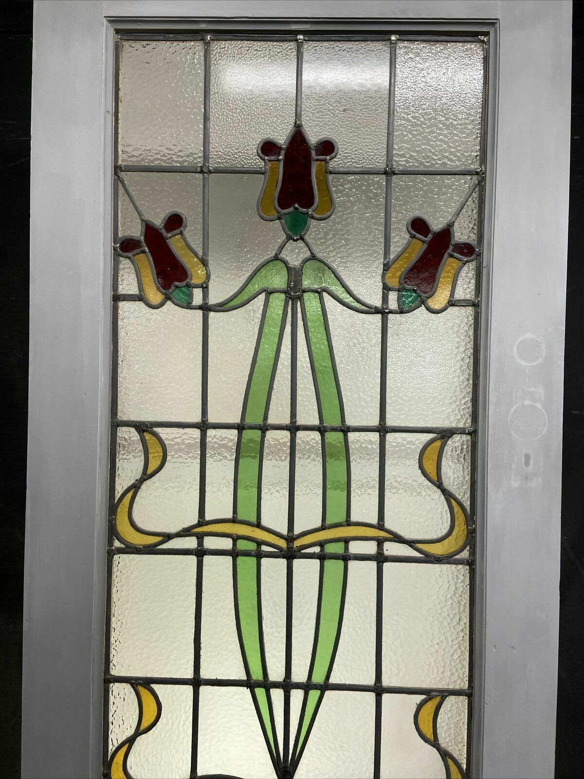 Victorian Front Door Period Stained Glass Old Reclaimed Antique Wood Lead photo for sale