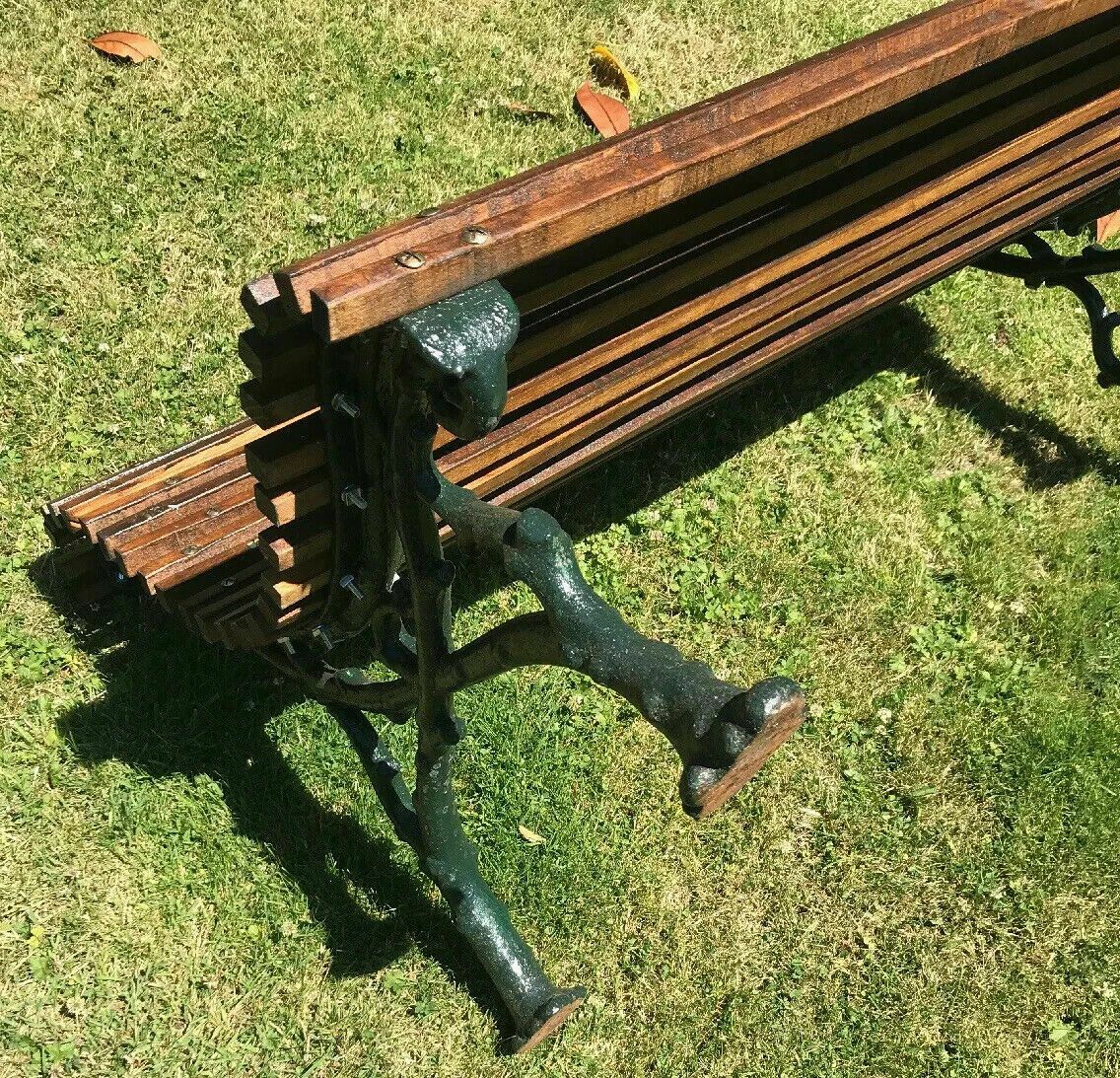 Old Victorian Antique Cast Iron Bench Period Reclaimed Seat Rare Roll Top Chair photo Furniture