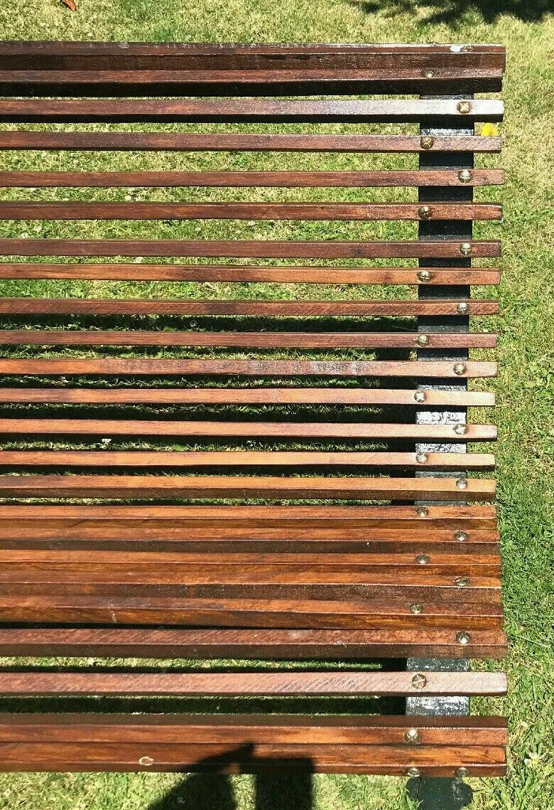 Furniture Old Victorian Antique Cast Iron Bench Period Reclaimed Seat Rare Roll Top Chair photo