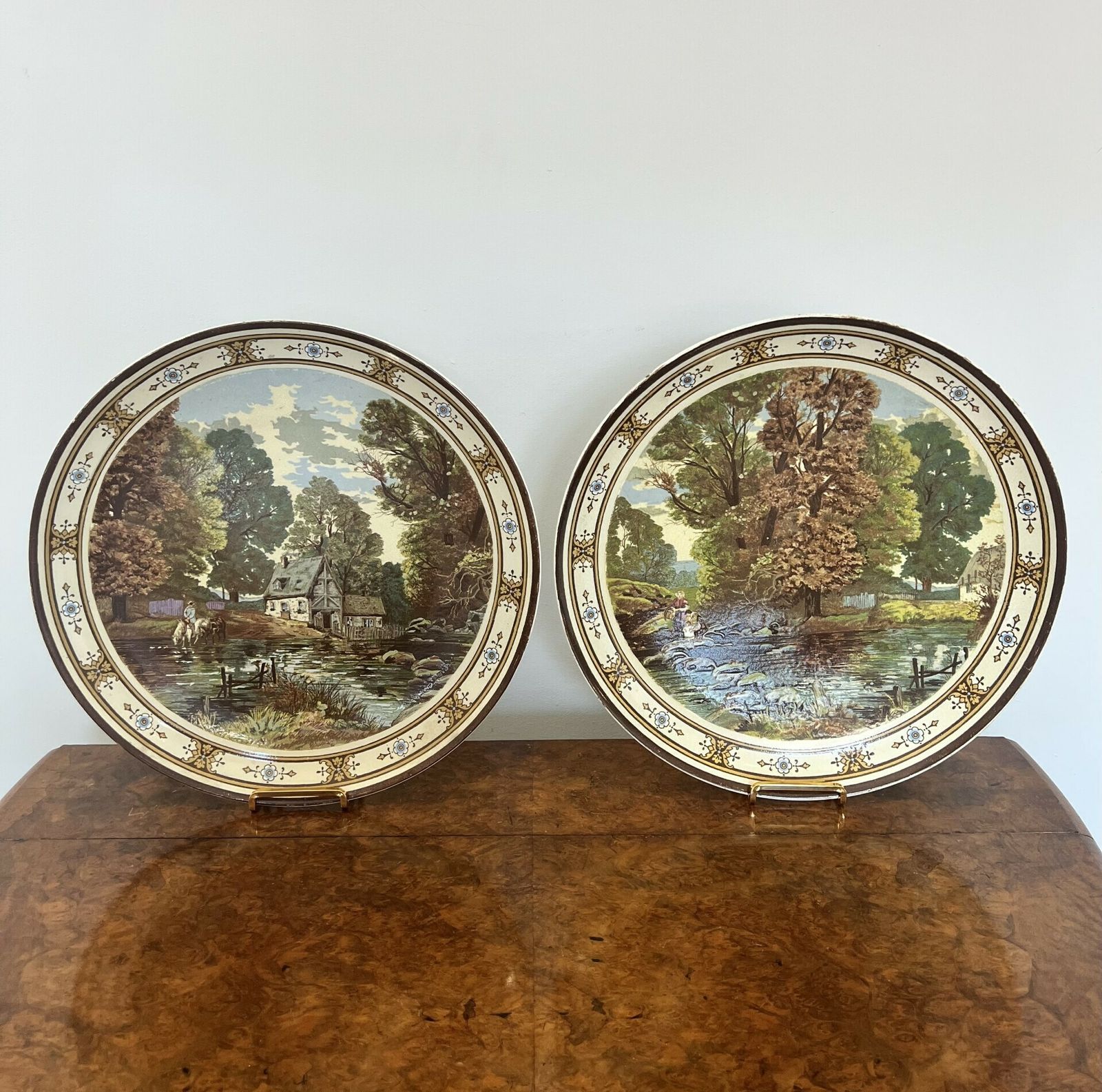 Wonderful Pair Of Large 19th Century Minton Chargers photo Home Decor