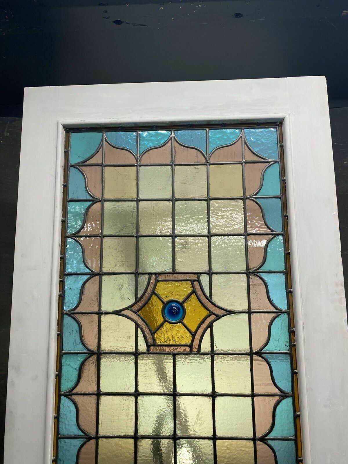 Victorian Stained Glass Front Door Old Reclaimed Antique Glass Period Lead Wood photo furniture