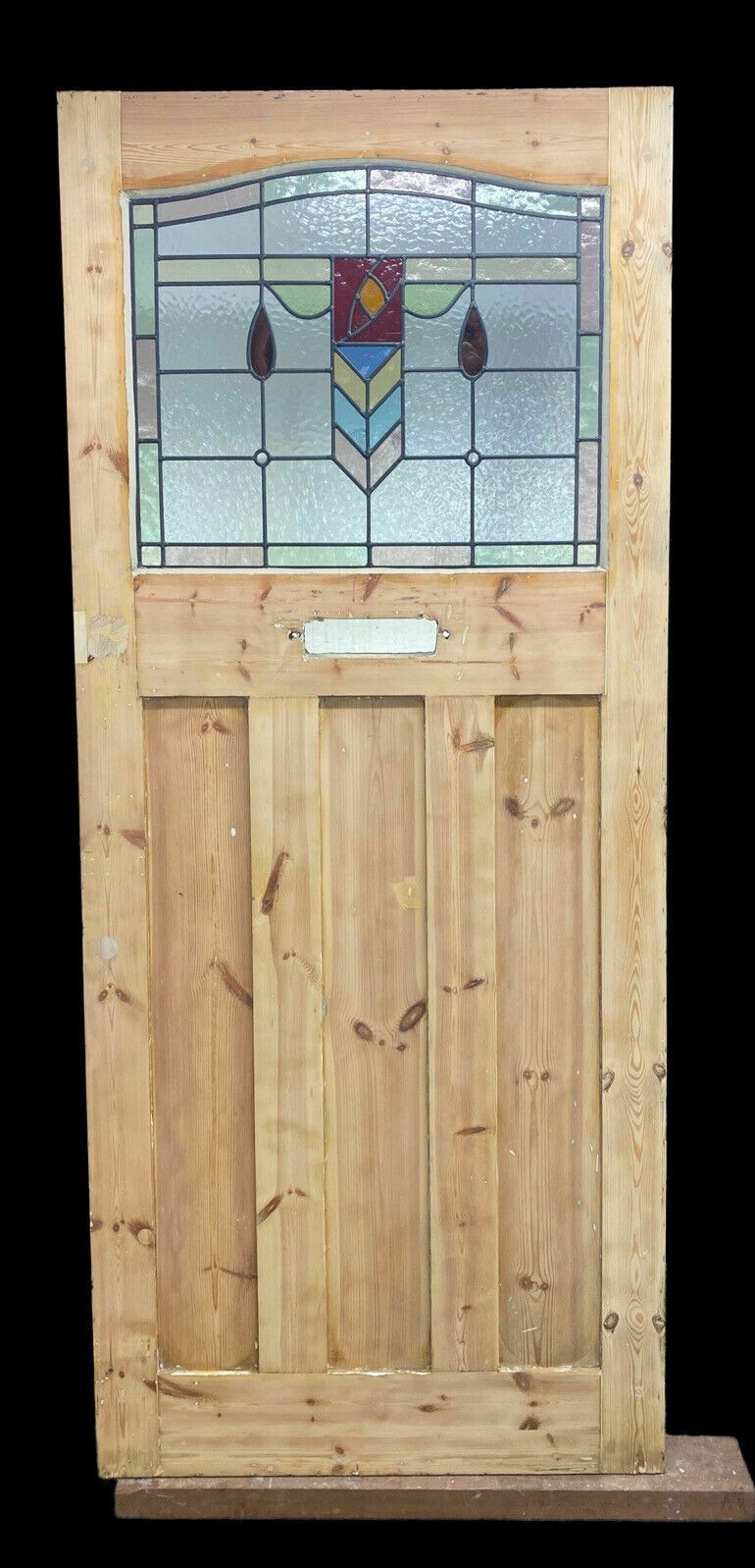 Large Edwardian Front Door Period Stained Glass Old Reclaimed Antique Lead Wood photo buy