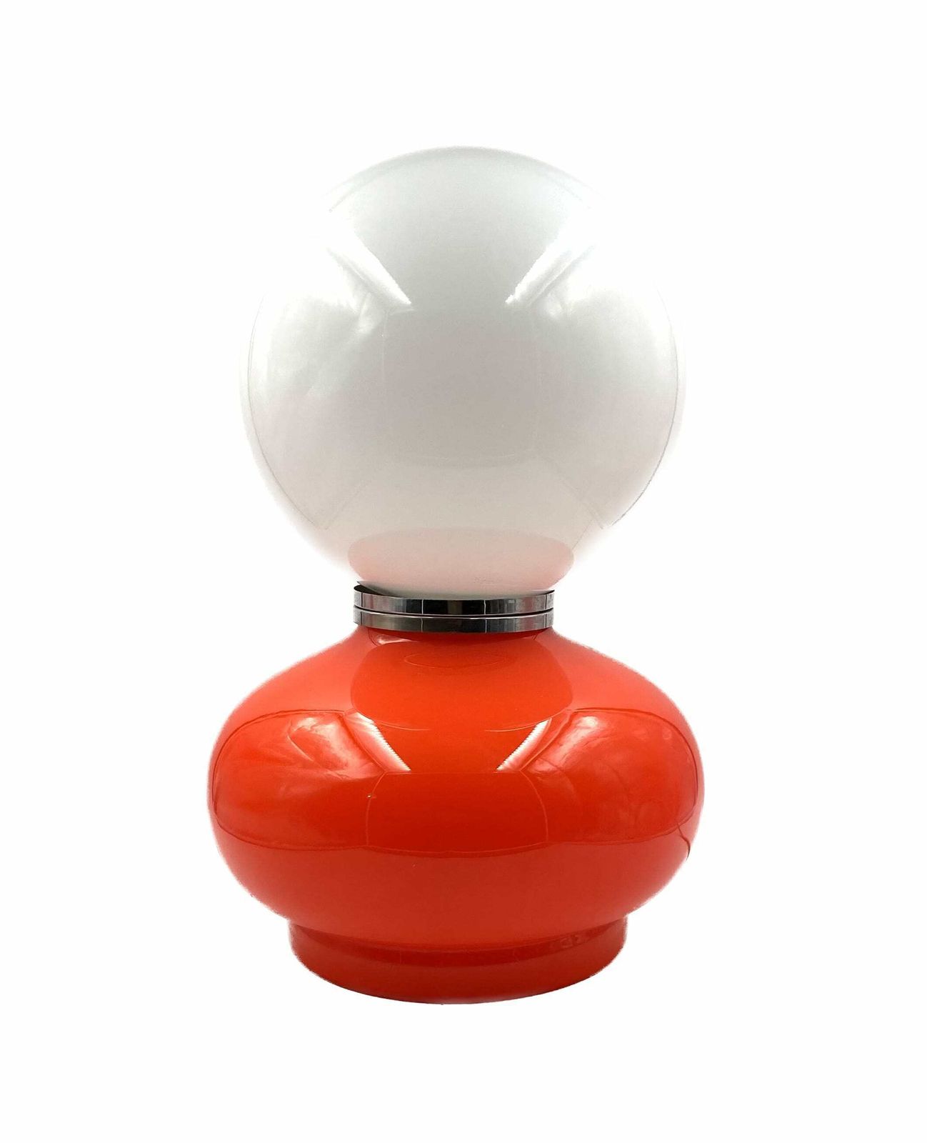 Carlo Nason, Space Age Red Murano Glass Table Lamp, Av Mazzega, 1970s photo vintage