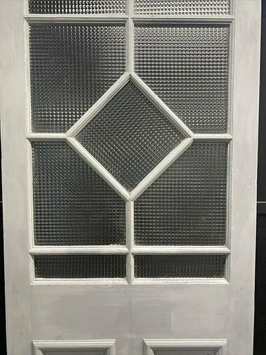Large Victorian Front Door Antique Period Glazing Reclaimed Old Pine Wood Used photo for sale