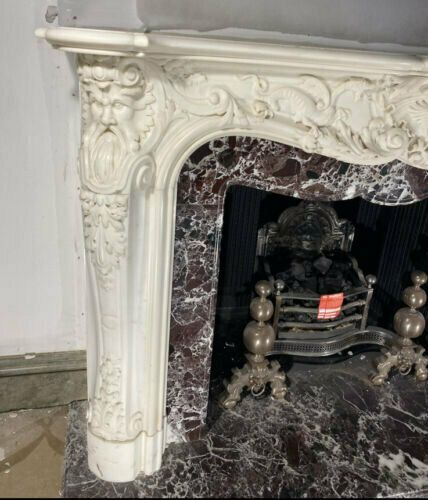 Rarest Louis XV Marble Antique Fire Surround Fireplace Reclaimed Hearth Royal photo furniture