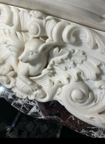 Rarest Louis XV Marble Antique Fire Surround Fireplace Reclaimed Hearth Royal photo vintage