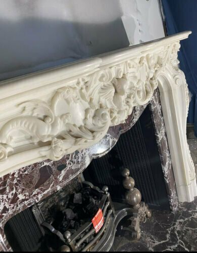 Home Fixtures Rarest Louis XV Marble Antique Fire Surround Fireplace Reclaimed Hearth Royal photo