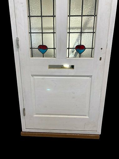 Large Victorian Stained Glass Front Door  Frame Antique Period Reclaimed Old photo 2891.0