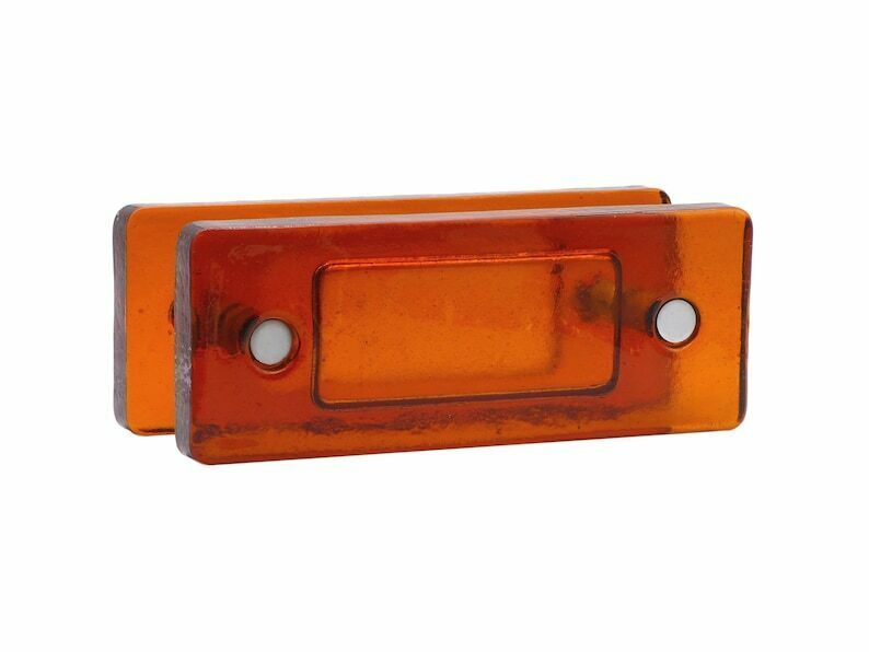 Pair Of Double Orange Store Glass Handles 1970 photo furniture