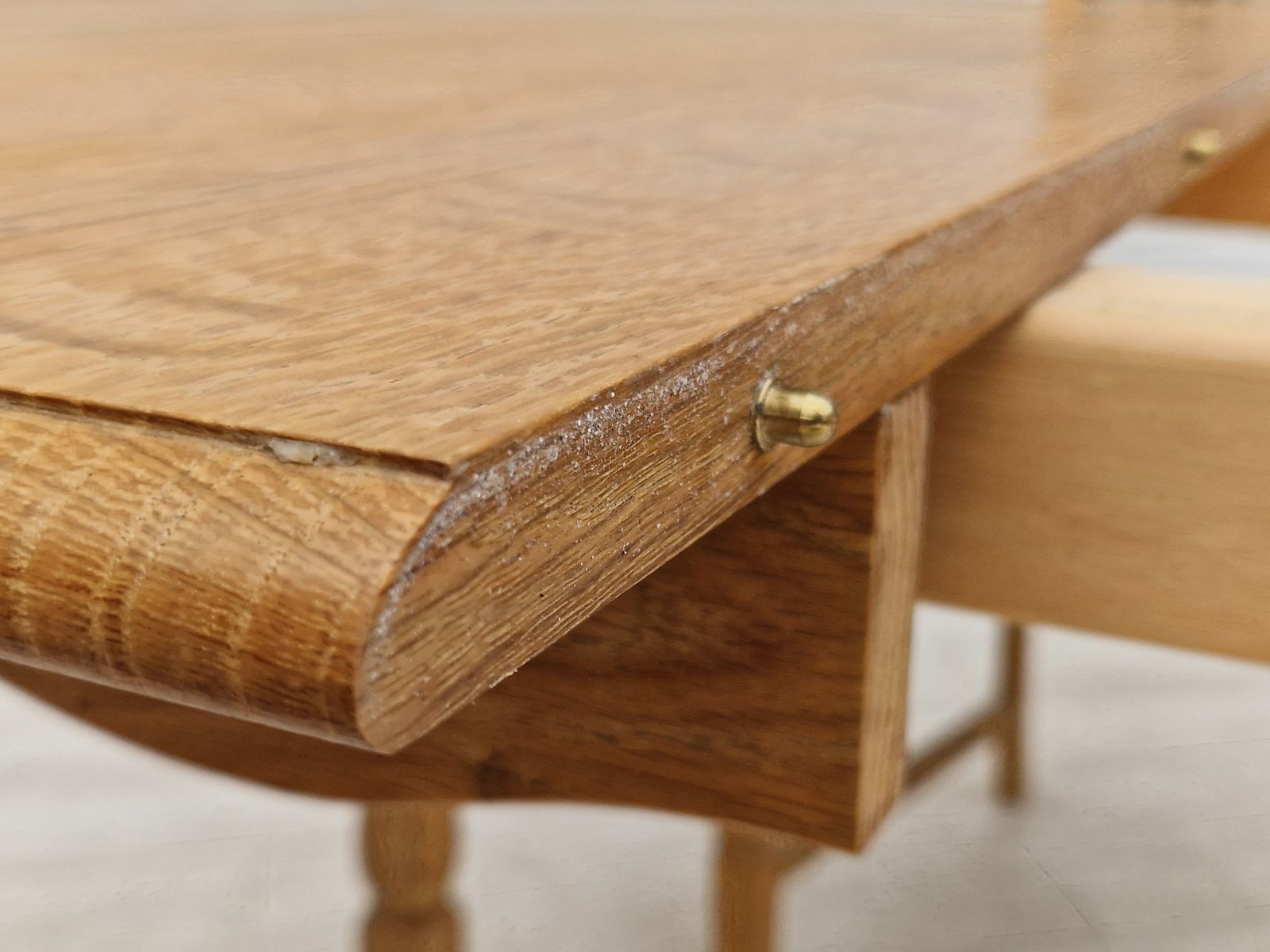 photo buy 1970s, Danish Design, Dinning Set Of Table And Four Chairs, Oak Wood, Wool.