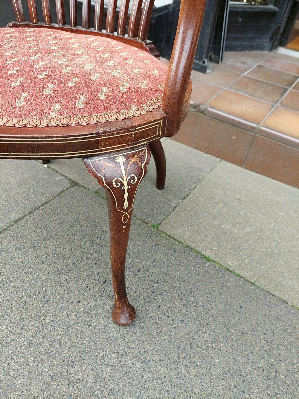 Matched Pair Of Edwardian Inlaid Occasional Chairs photo Furniture