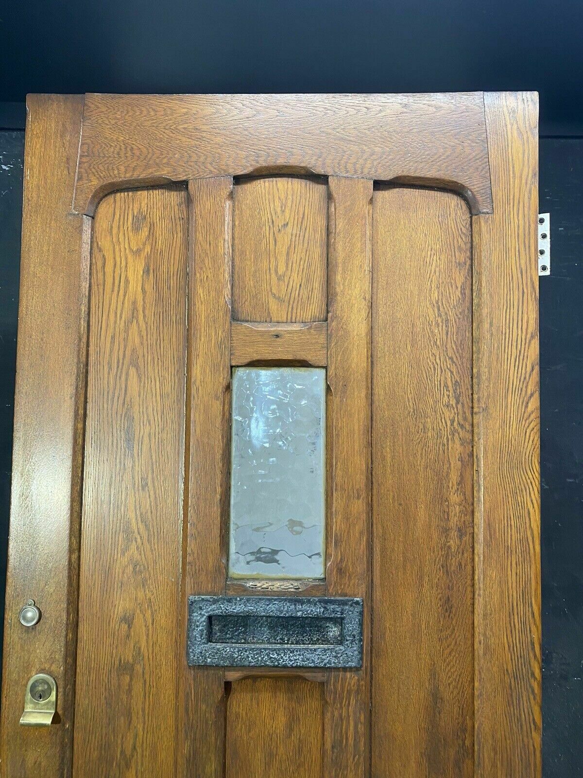 Solid Oak Front Door Arts Crafts Old Period Antique Glass Reclaimed Wood Iron photo furniture