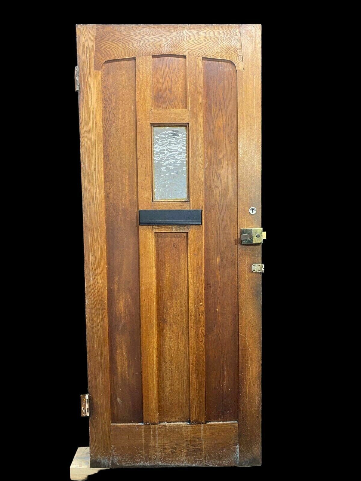 photo furniture Solid Oak Front Door Arts Crafts Old Period Antique Glass Reclaimed Wood Iron