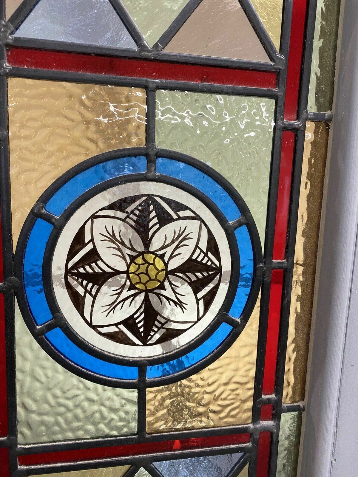Large Victorian Stained Glass Front Door Old Reclaimed Antique Glass Period Lead photo vinterior