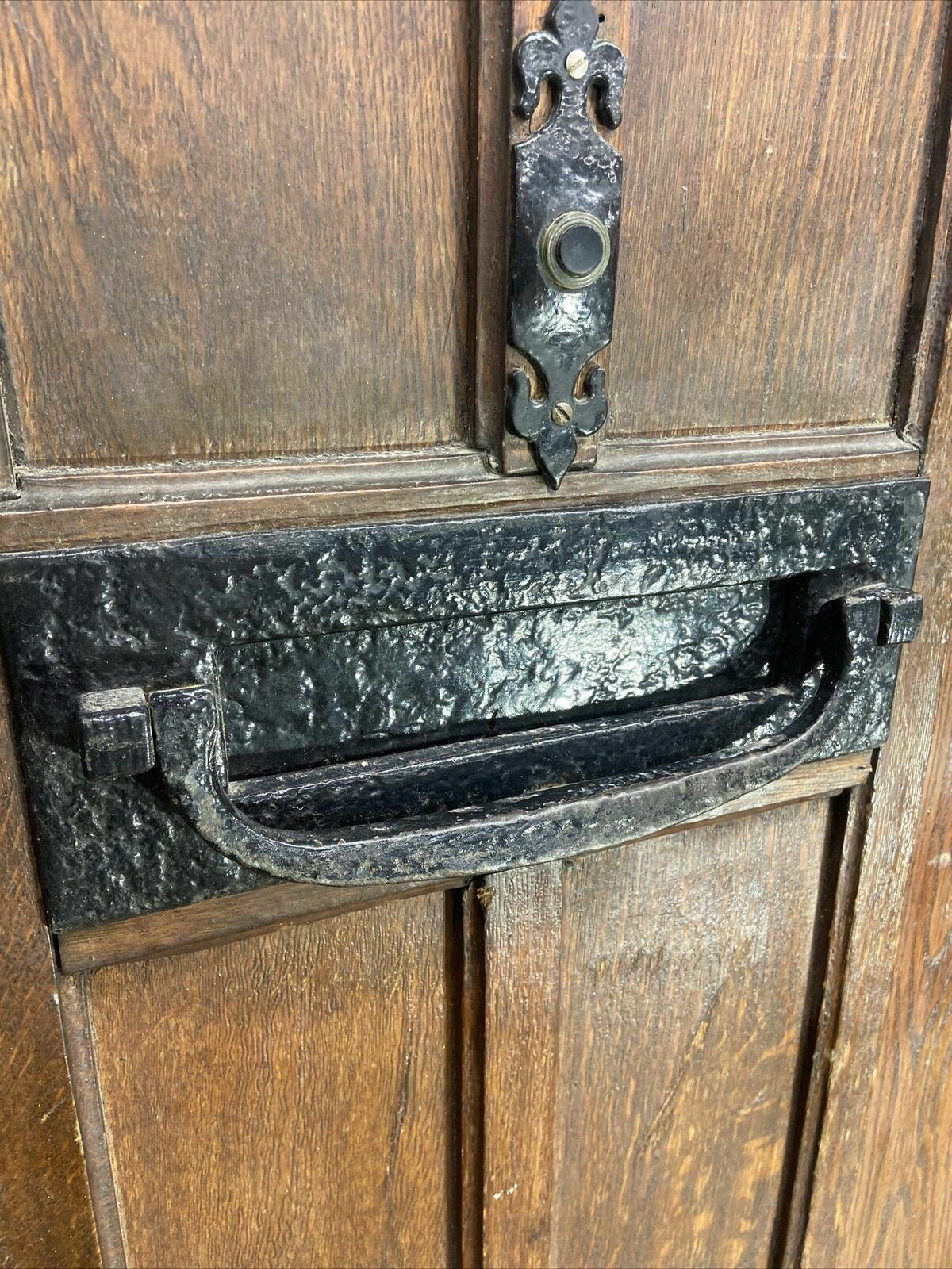 Solid Oak Front Door Arts Crafts Old Period Antique Glass Reclaimed Wood Iron photo buy