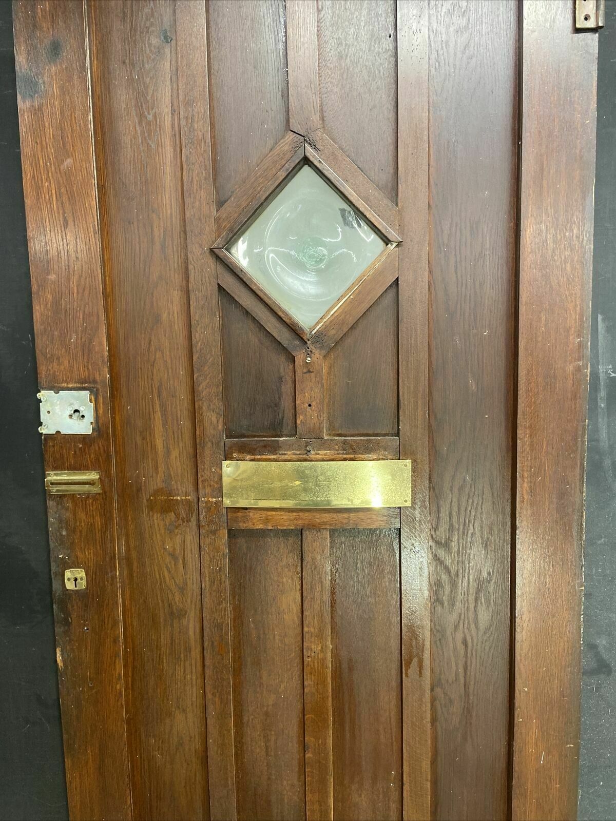 photo for sale Solid Oak Front Door Arts Crafts Old Period Antique Glass Reclaimed Wood Iron