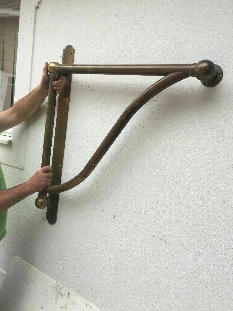 Xl Solid Brass Art Nouveau Victorian Door Handle Pull Push Manor Vestibule Old photo 325.0