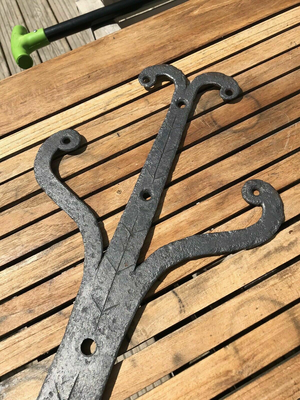 Rare Original 15th Century Medieval Door Hinges Gothic Forged Iron Period Antiqu photo buy