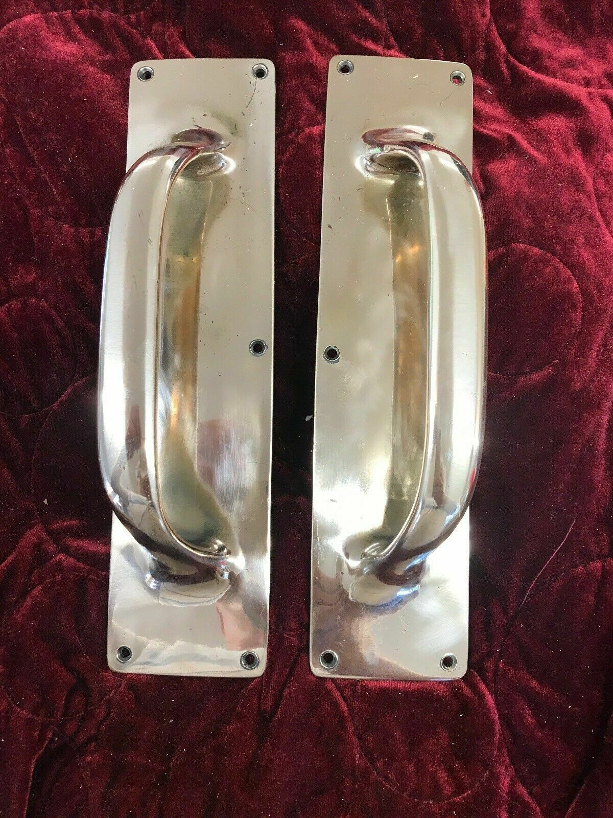 Large Bronze Door Handles Pull Push Period Antique Old Metal Art Reclaimed 1900s