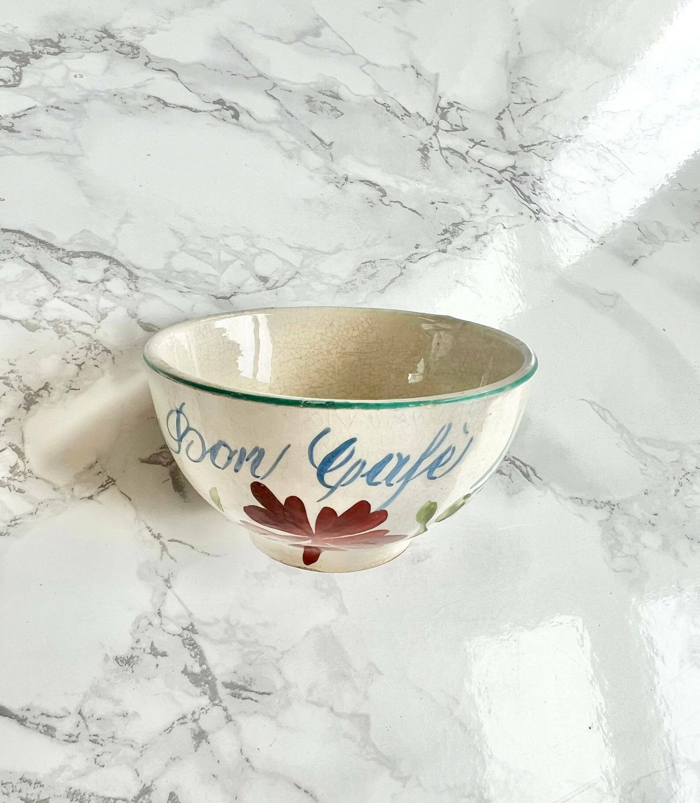 Rare Set Of 3 Antique French Hand Painted Earthenware Coffee Cups photo Home Decor