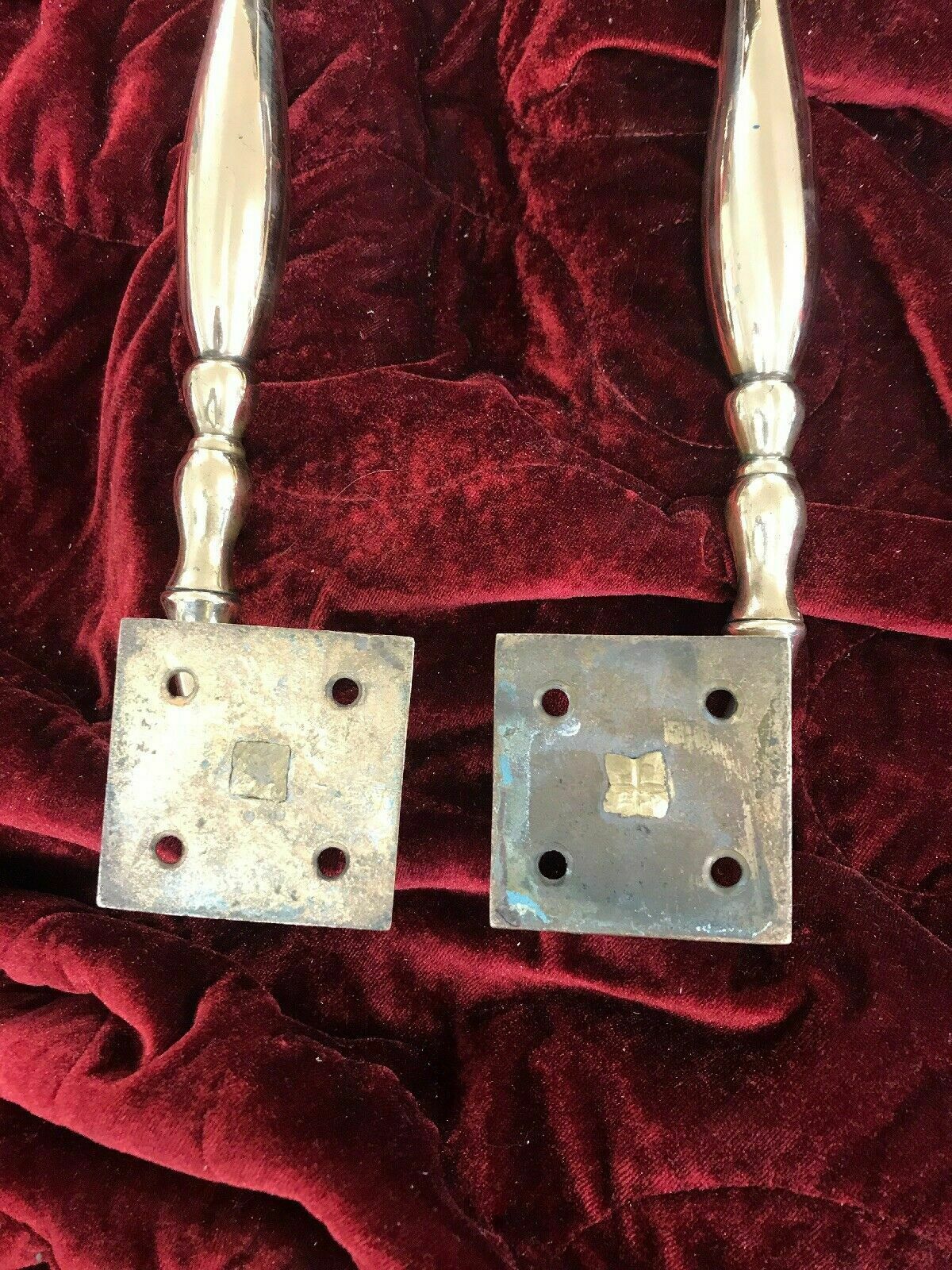 Large Bronze Door Handles Pull Push Period Antique Old Metal Art Reclaimed 1870 photo vintage