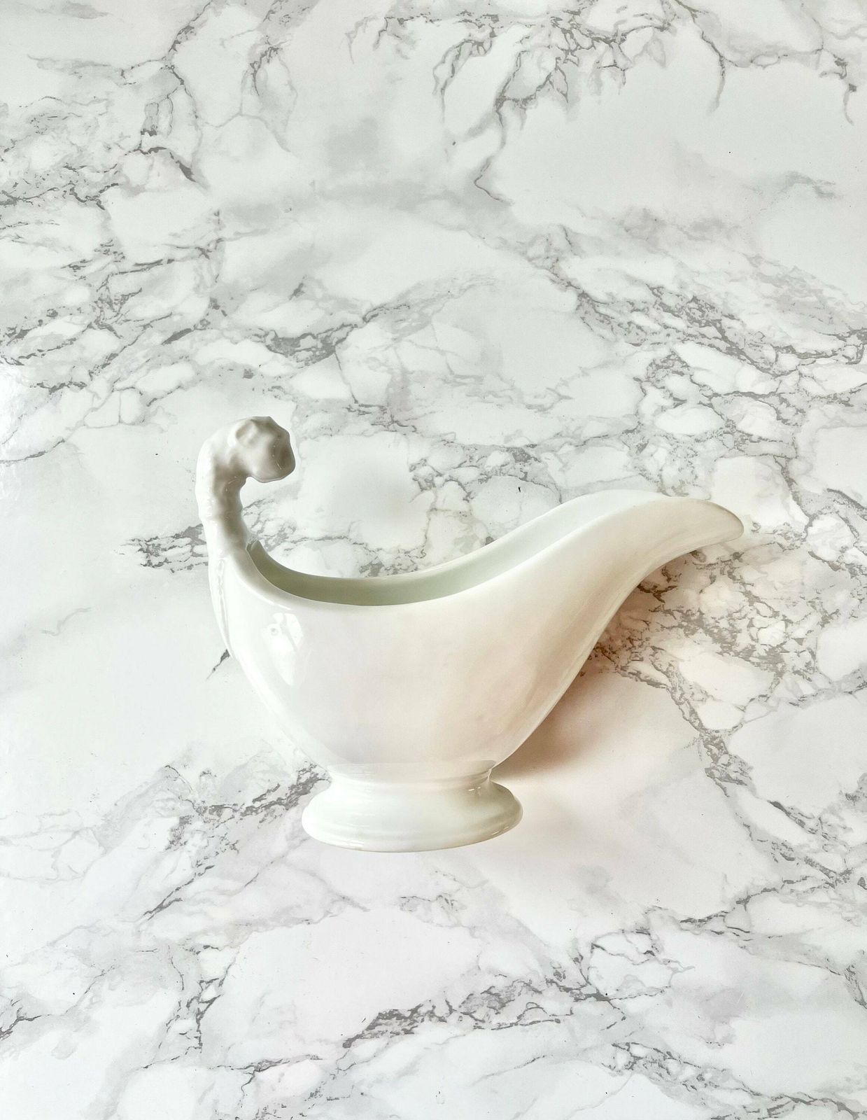 Antique Large Sauce Boat And Its White Ironstone Tray With Raised Molded Decoration photo furniture