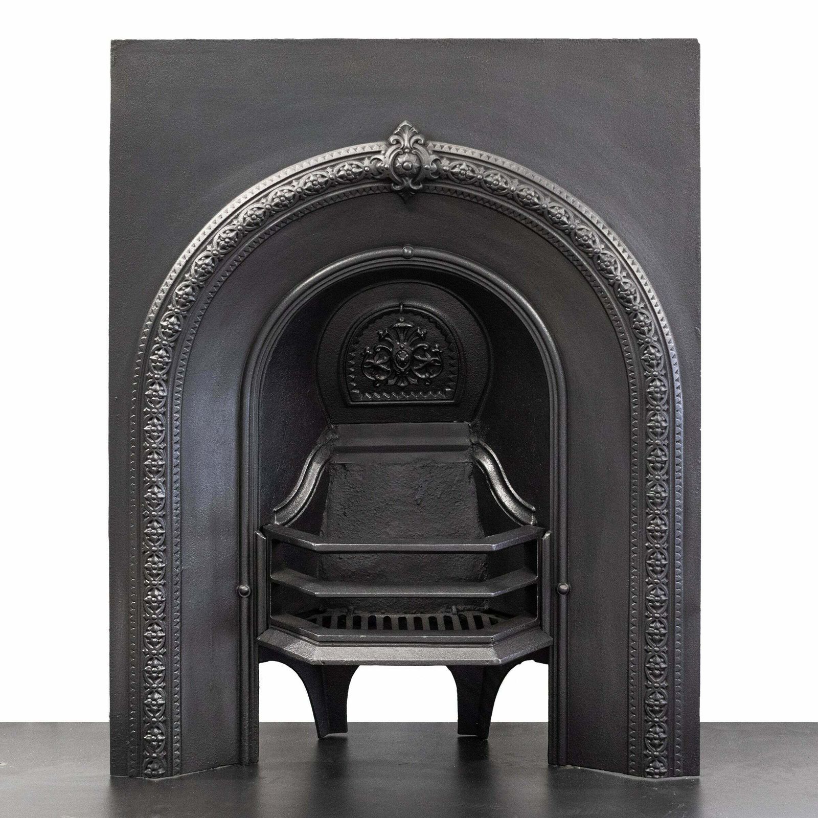 Antique Cast Iron Arched Fireplace Insert