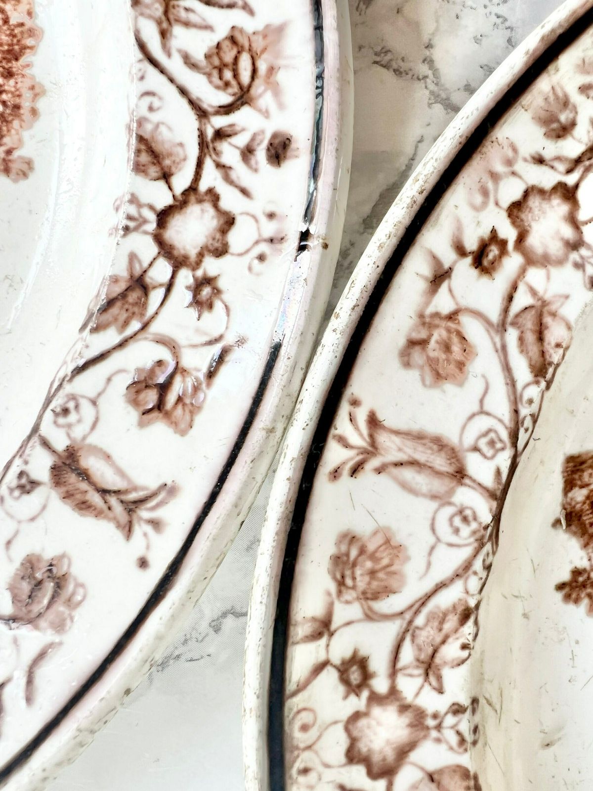 Antique French Pottery Plate Pair   Italy Vedute Circa 1830 Collectible French Wall Plates photo Home Decor