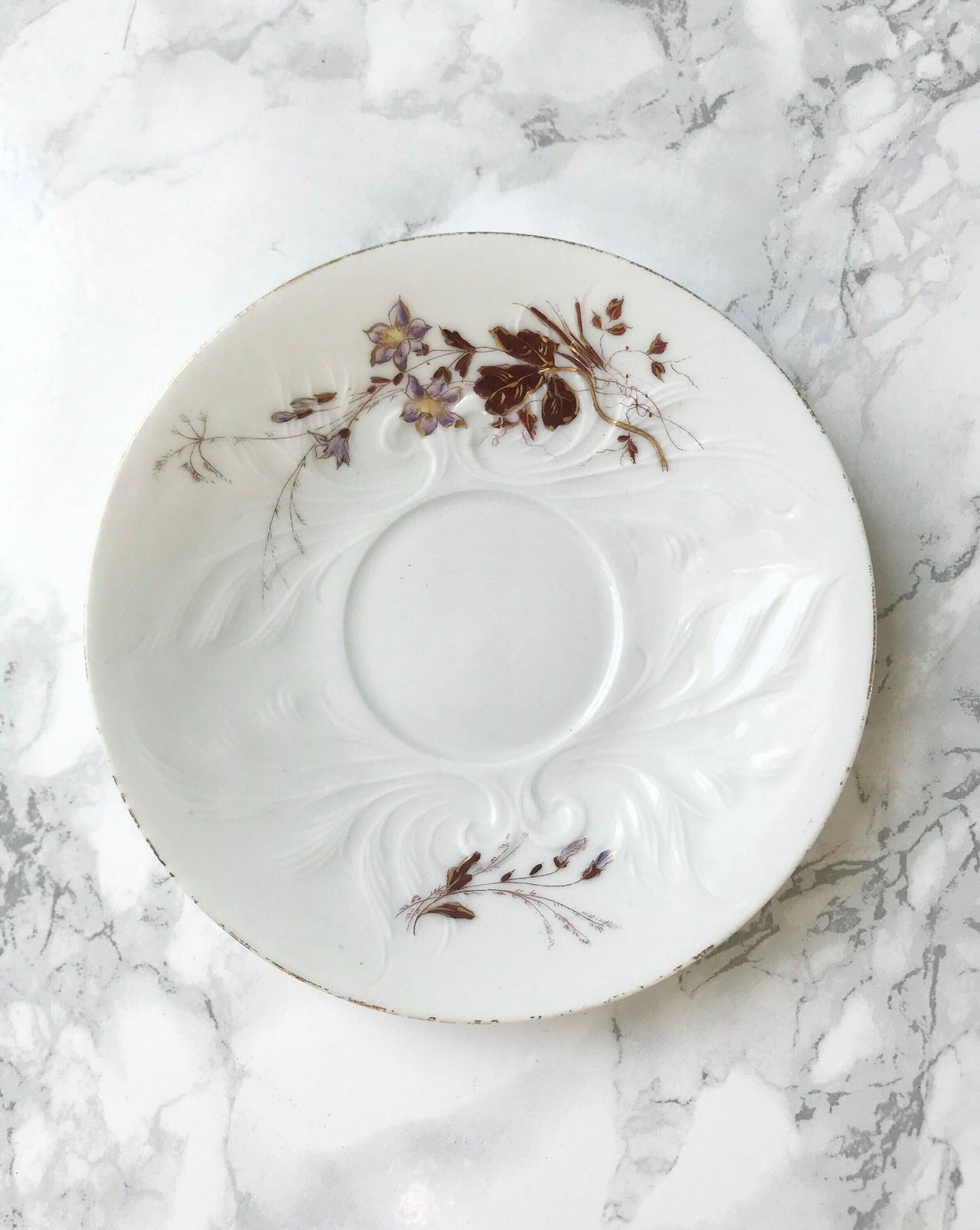 Very Elegant Set Of 6 French Porcelain Cups And Saucers Decorated With Flowers photo 73.0