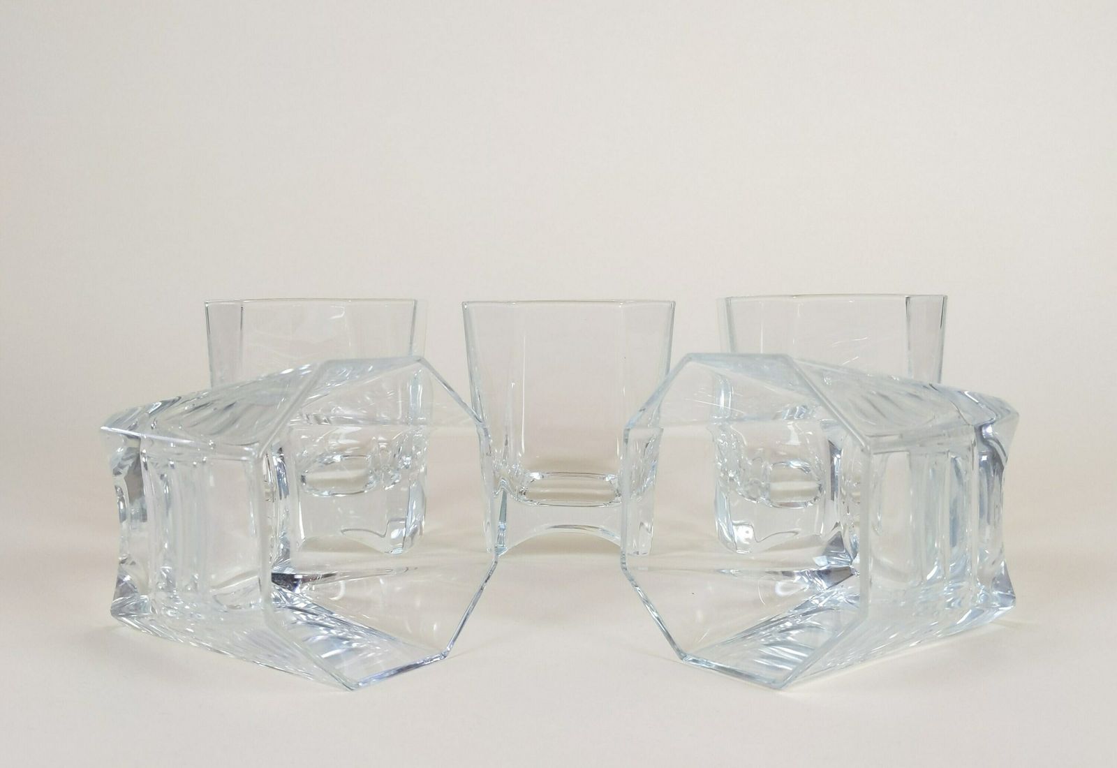 5 French Vintage Crystal Whisky Glasses By Louvois Cristallerie Royale De Champagne For Home Bar Barware photo furniture