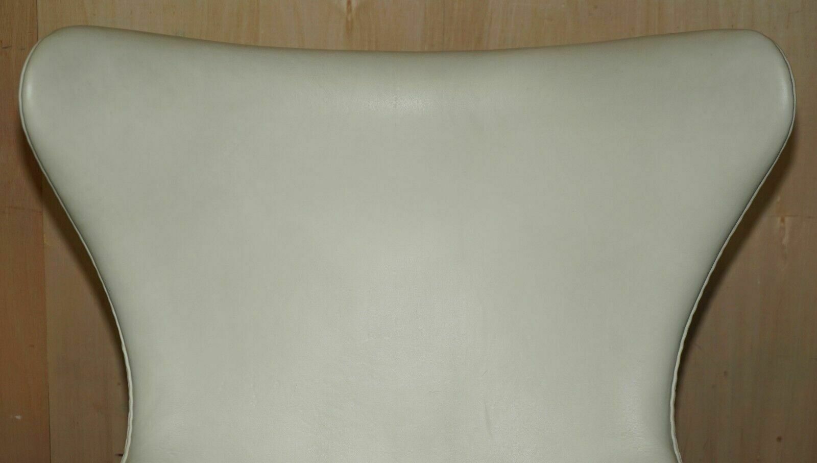 Rrp £17,649 Stamped Fritz Hansen Cream Leather Egg Chair & Ottoman Footstool photo buy