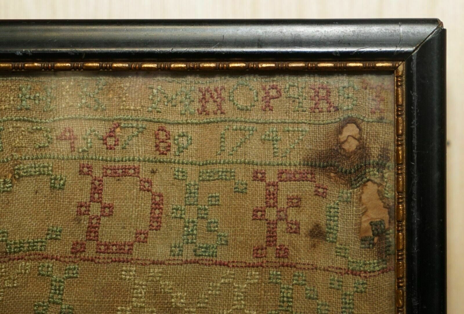 Antique 1747 Mary Campbell Of Scotland George II Needlework Sampler photo Art