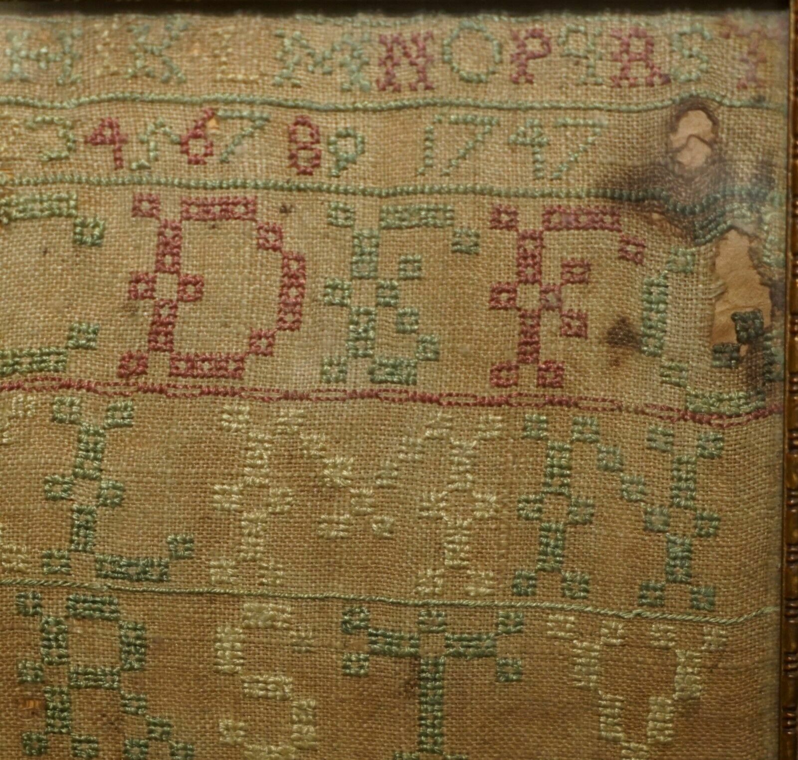 Antique 1747 Mary Campbell Of Scotland George II Needlework Sampler photo buy