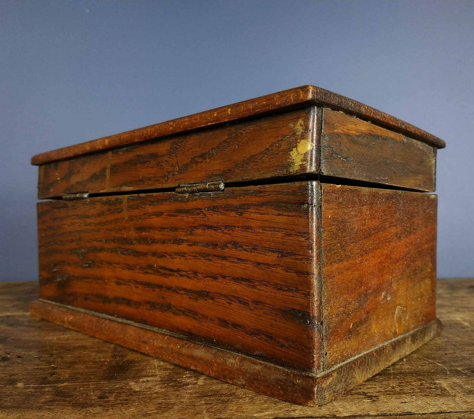 Antique French Hand Carved Folk Art Mahogany Wood Tobacco Leaf Box, Antique Wooden Container, Antique Cigar Box, Antique Cigarette Box photo Home Decor