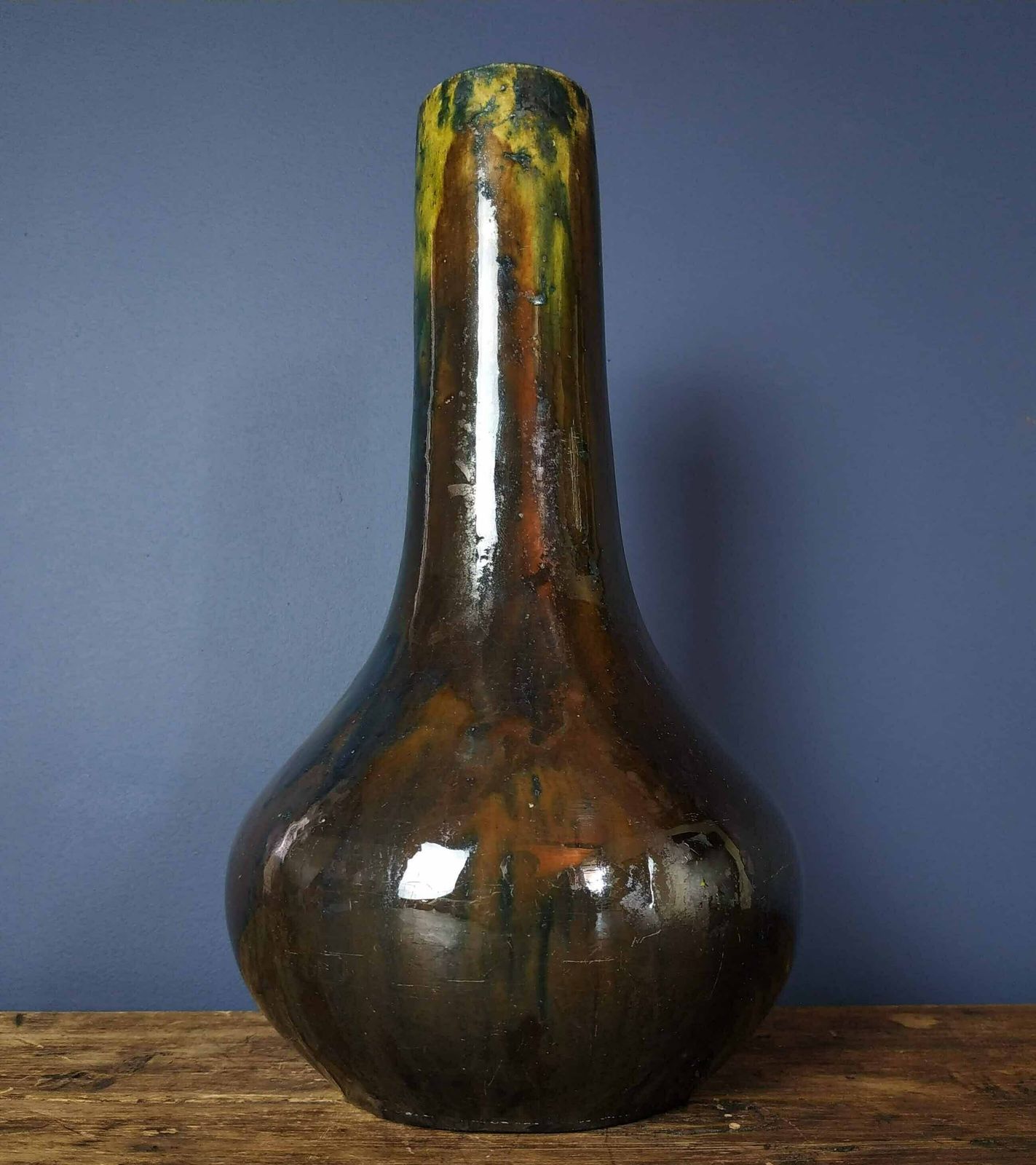 Antique French Vase, French Ceramic Stoneware Vase, Antique Art Pottery Vase, Large French Studio Pottery Vase, French Table Centerpiece photo 54.0