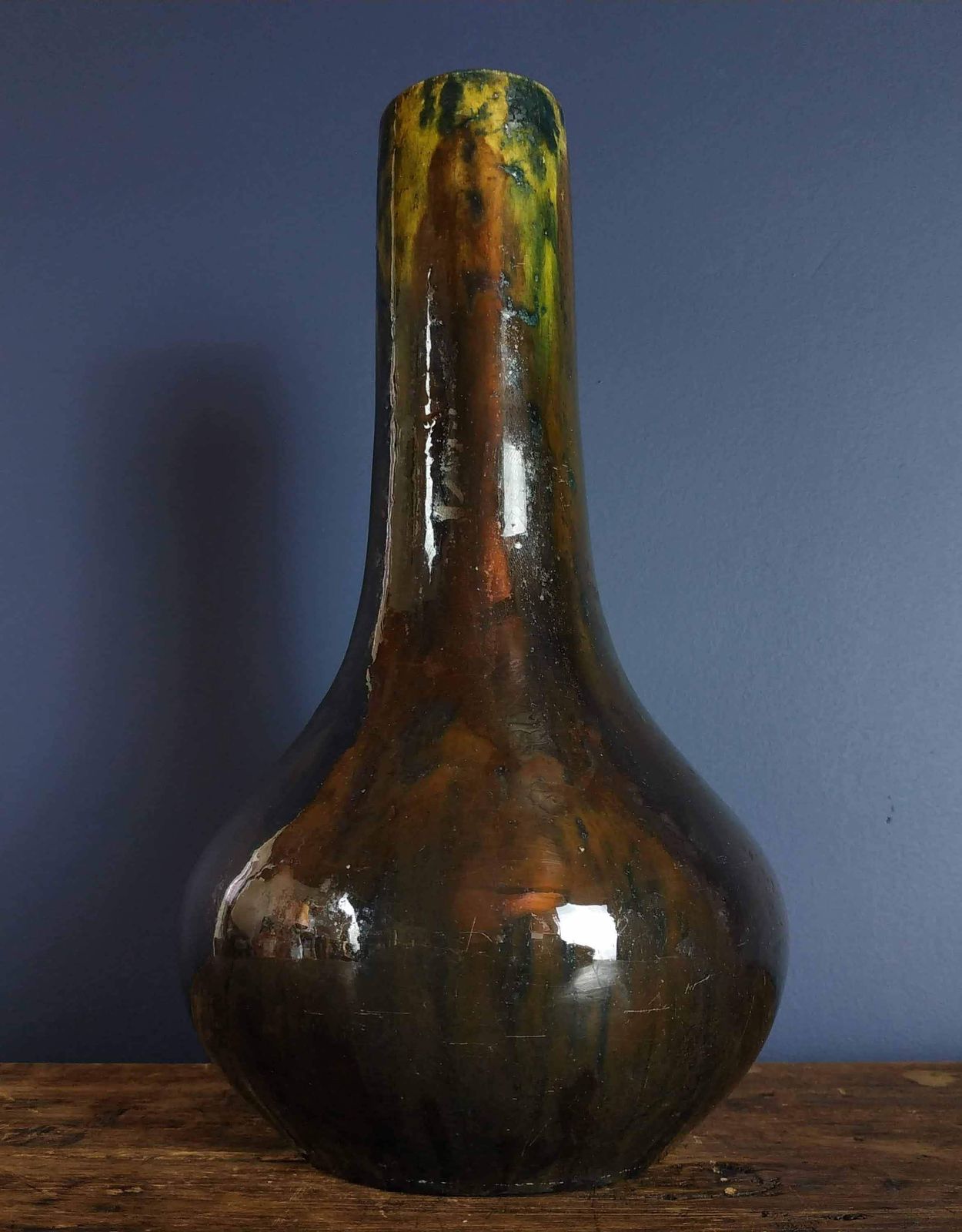 photo for sale Antique French Vase, French Ceramic Stoneware Vase, Antique Art Pottery Vase, Large French Studio Pottery Vase, French Table Centerpiece