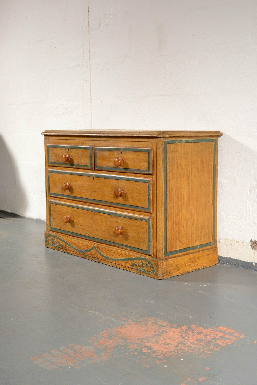 An Early Victorian Faux Satinwood Chest Of Drawers   C.1840 photo for sale