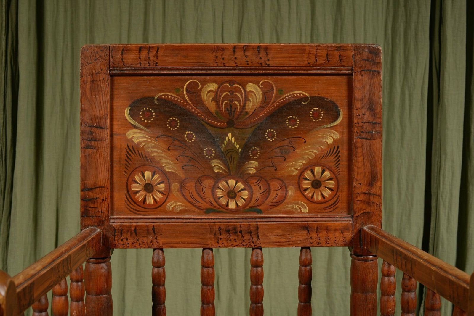 A Swedish Scumble Painted Pine Bobbin Armchair   C.1920 photo vinterior