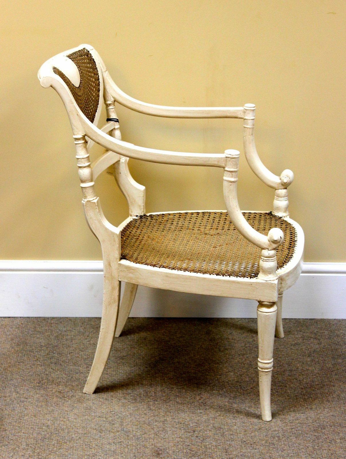 A Pair Of Regency Painted Bergere Chairs photo Furniture