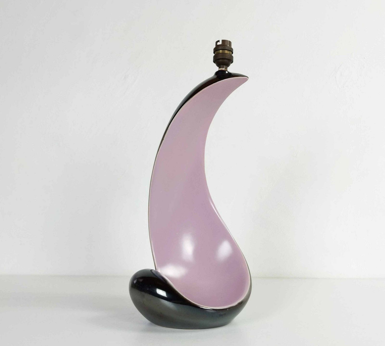 Pol Chambost (Attributed To) Mid Century French Sculptural Ceramic Table Lamp, Large 1950s Lamp, Original Mcm Lighting photo 181.0