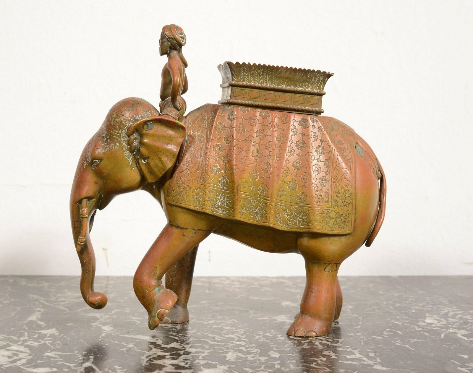 An Indian Bronze Sculpture Of An Elephant And Mahout   C.1840 1860