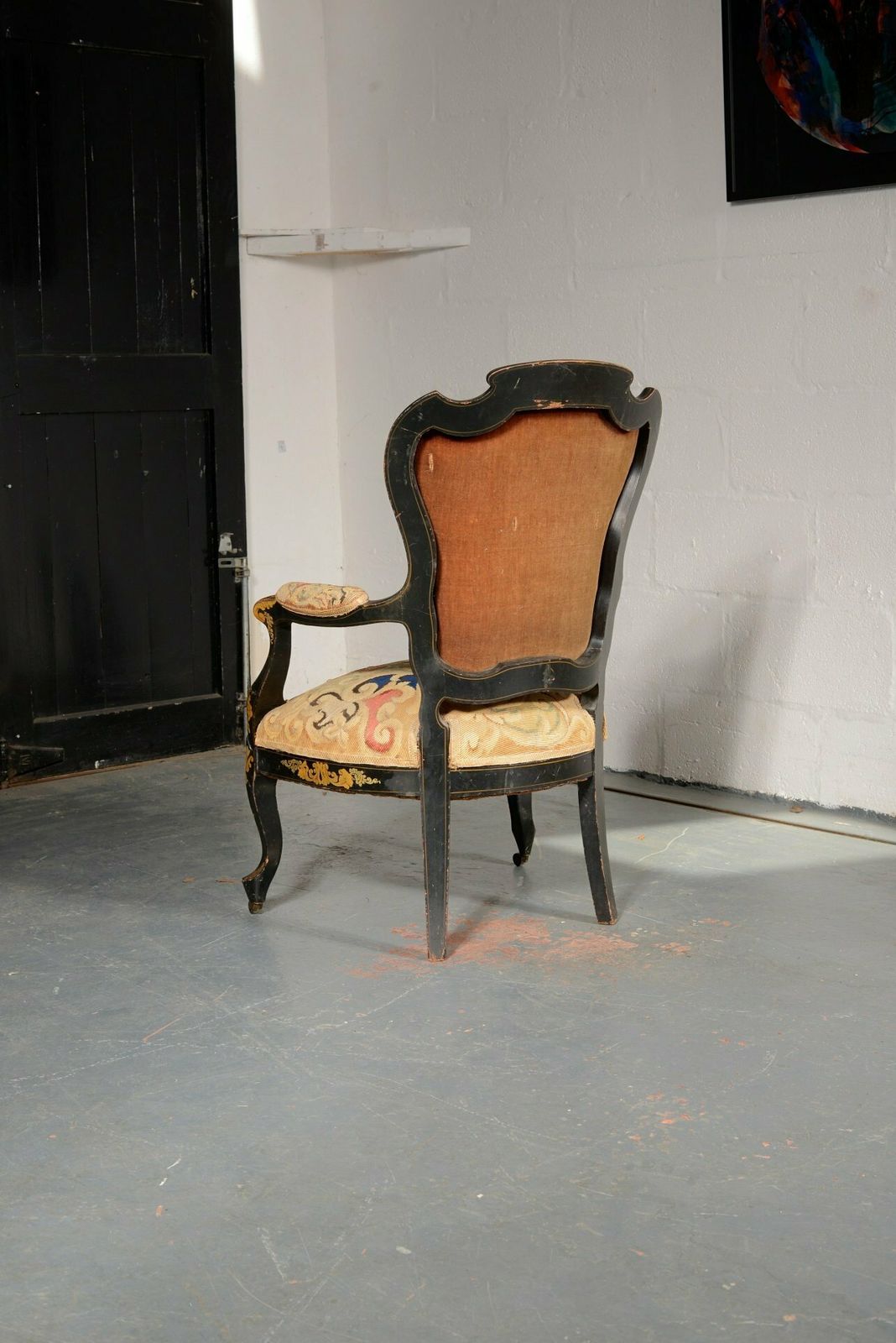 A French Louis Philippe Tapestry Armchair 'Non Verba Sed Acta'   C.1890 photo Furniture