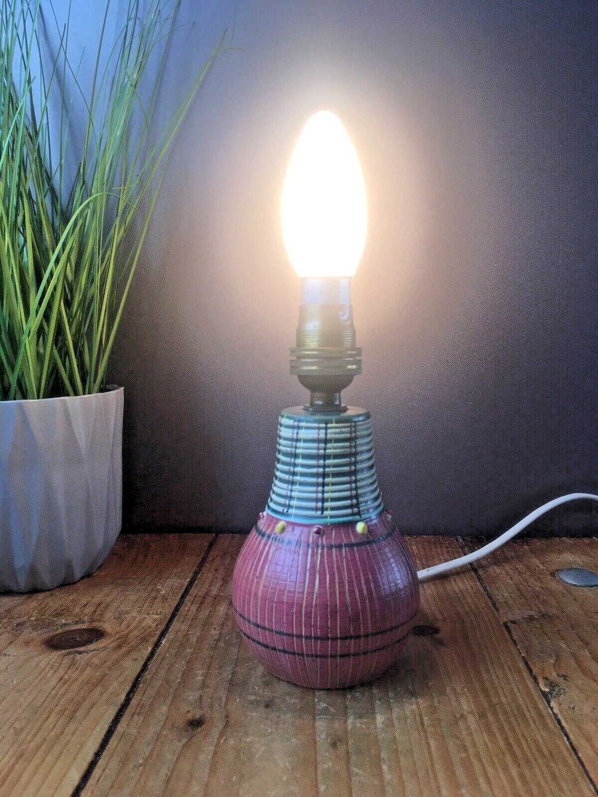 50's Mcm Italian Pottery Fratelli Fanciullacci Knobbly Sgraffito Table Lamp Base photo furniture