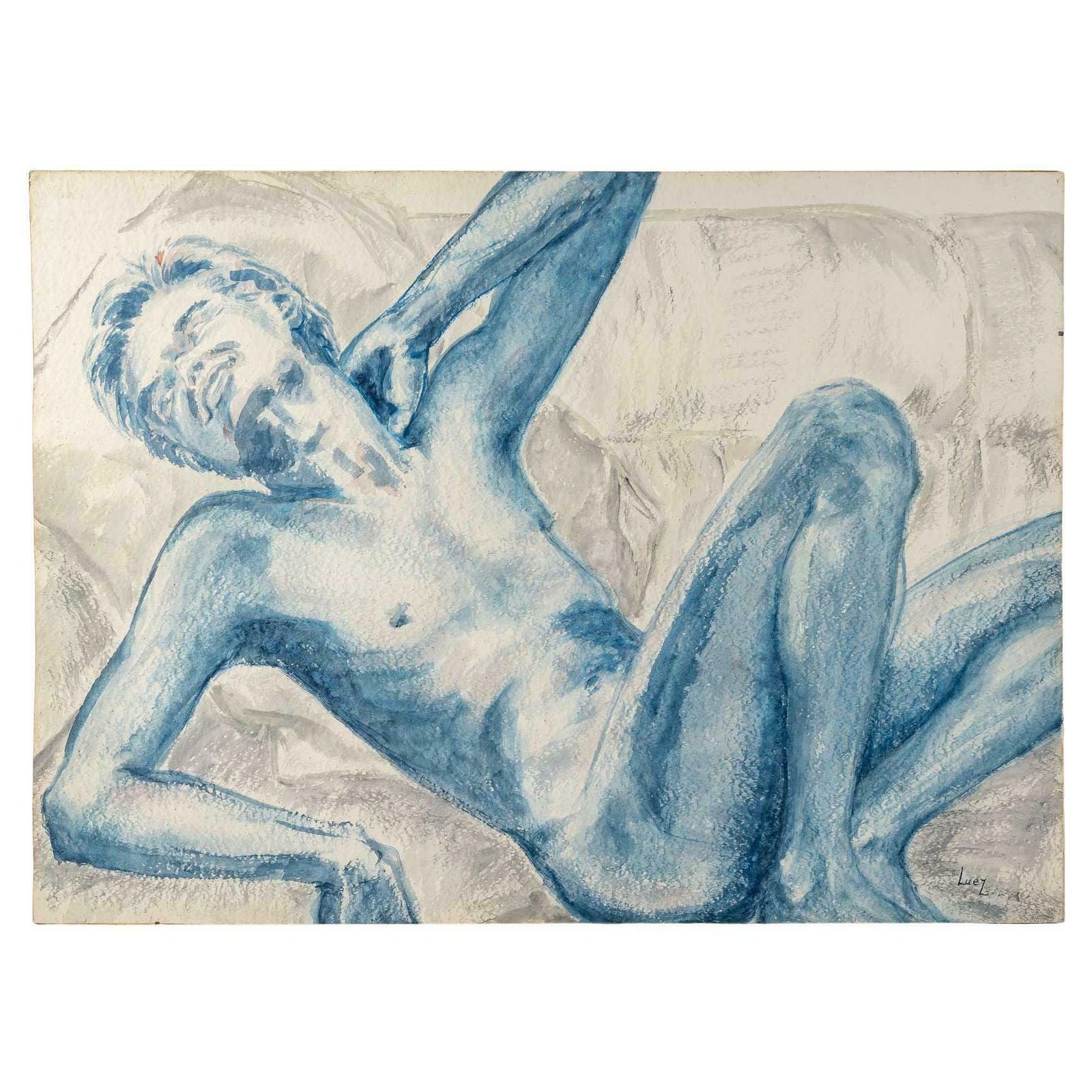 Painting By Luez On Paper, Representing A Fawn, Modern Art