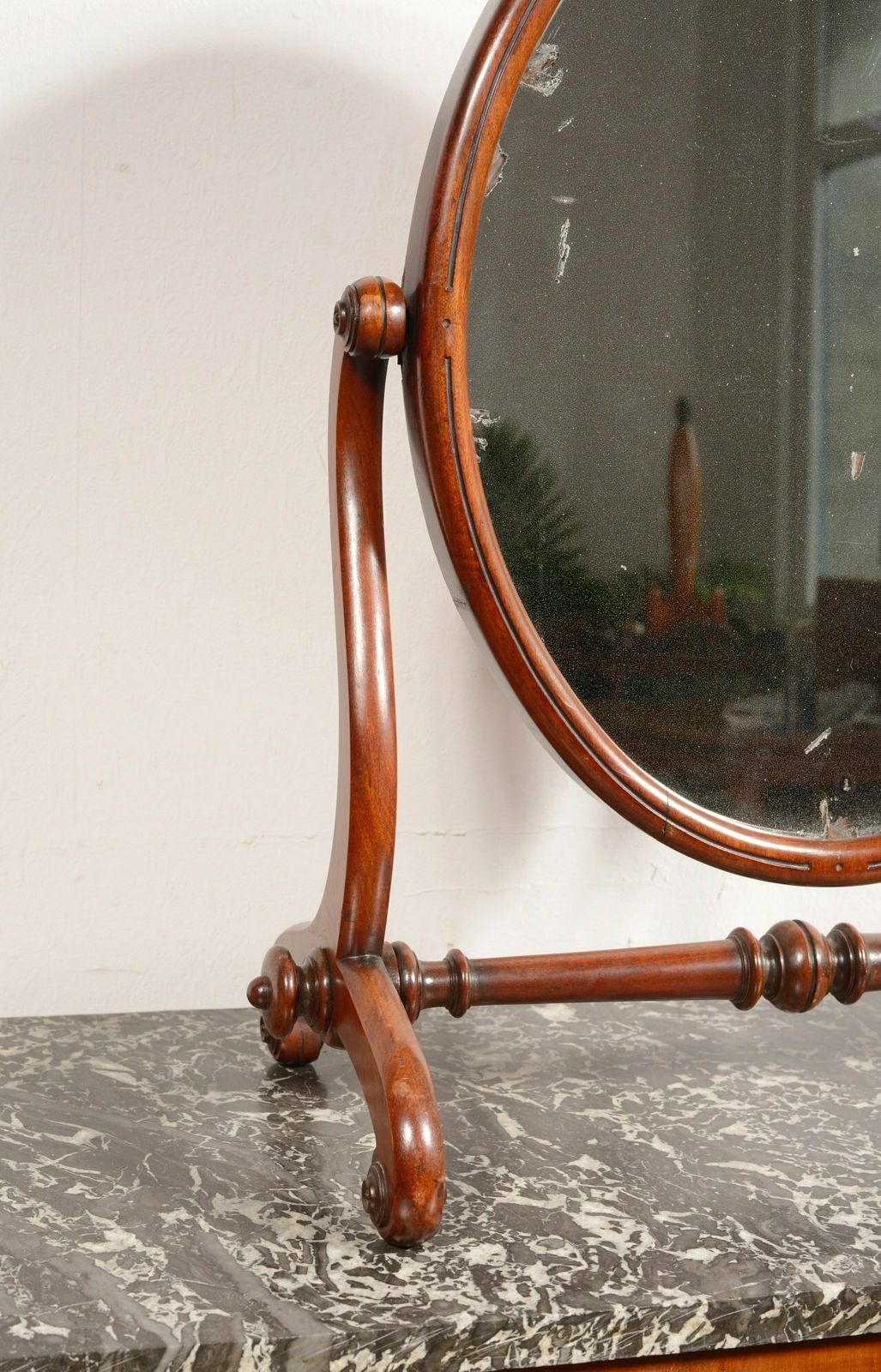 A William IV Mahogany Oval Swing Toilet Mirror With Foxed Mercury Plate   C.1835 photo furniture